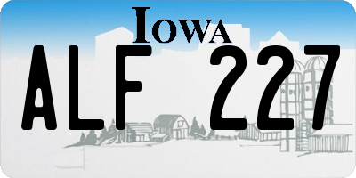IA license plate ALF227