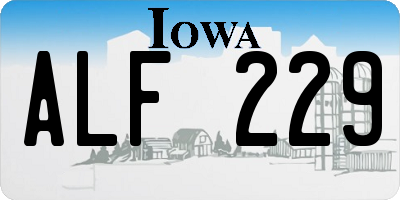 IA license plate ALF229