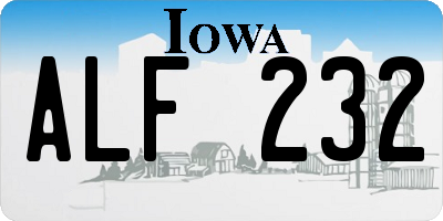 IA license plate ALF232
