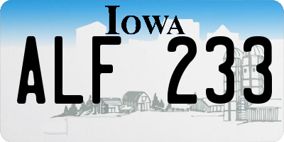 IA license plate ALF233