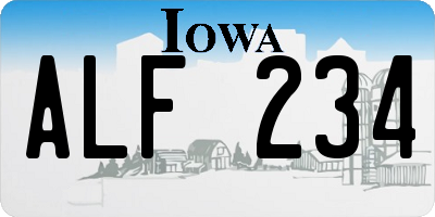 IA license plate ALF234