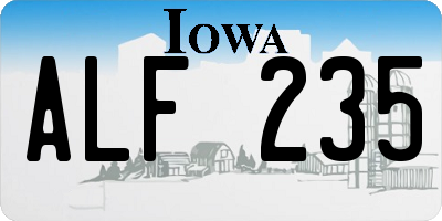 IA license plate ALF235