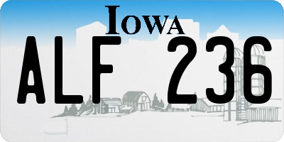 IA license plate ALF236