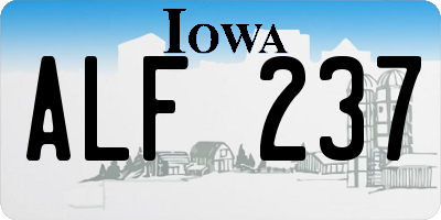 IA license plate ALF237