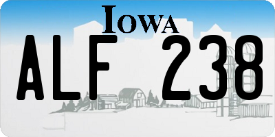 IA license plate ALF238