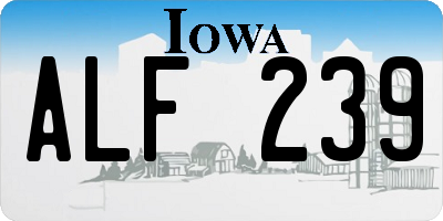 IA license plate ALF239