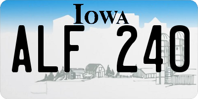 IA license plate ALF240