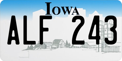 IA license plate ALF243