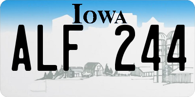 IA license plate ALF244