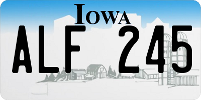 IA license plate ALF245