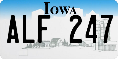 IA license plate ALF247