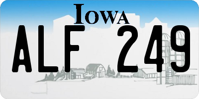 IA license plate ALF249