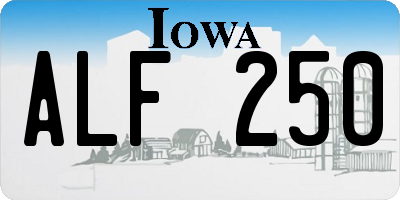 IA license plate ALF250