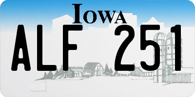 IA license plate ALF251