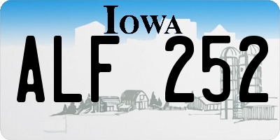 IA license plate ALF252