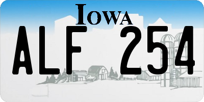IA license plate ALF254