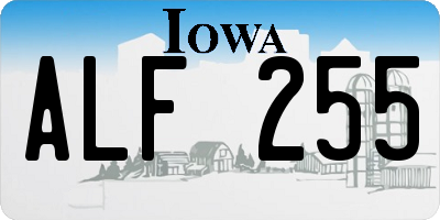 IA license plate ALF255