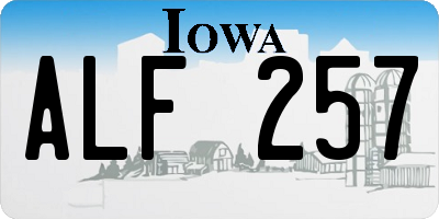 IA license plate ALF257