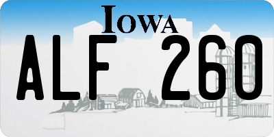IA license plate ALF260