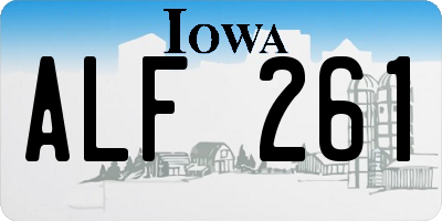 IA license plate ALF261