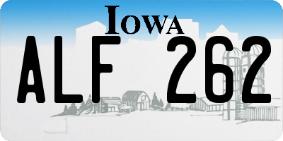IA license plate ALF262
