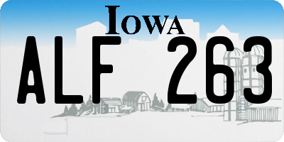 IA license plate ALF263