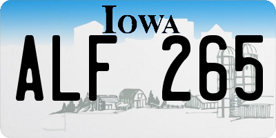 IA license plate ALF265