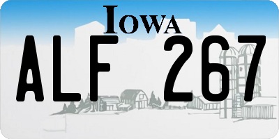 IA license plate ALF267