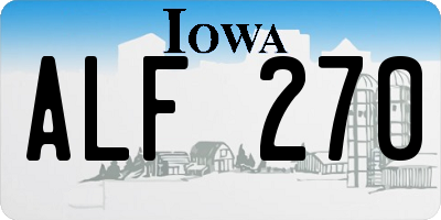IA license plate ALF270