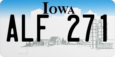 IA license plate ALF271