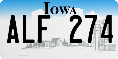 IA license plate ALF274