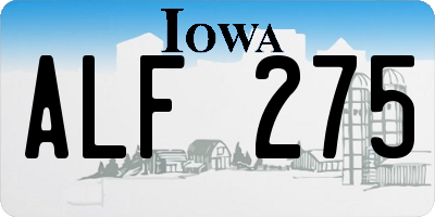 IA license plate ALF275