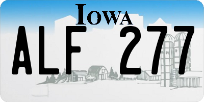 IA license plate ALF277