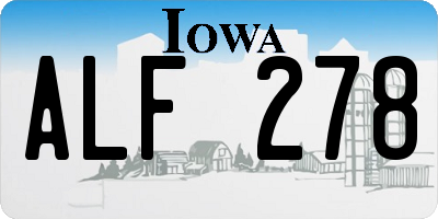IA license plate ALF278