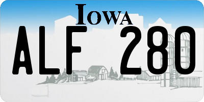 IA license plate ALF280