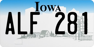 IA license plate ALF281