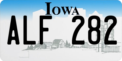 IA license plate ALF282