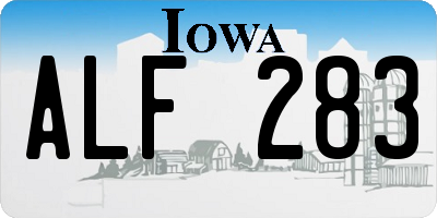 IA license plate ALF283
