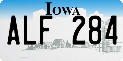 IA license plate ALF284