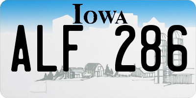 IA license plate ALF286