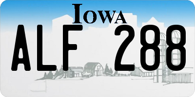 IA license plate ALF288