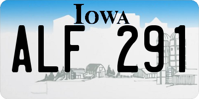 IA license plate ALF291