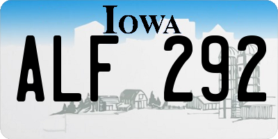 IA license plate ALF292