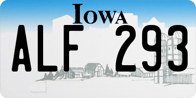 IA license plate ALF293