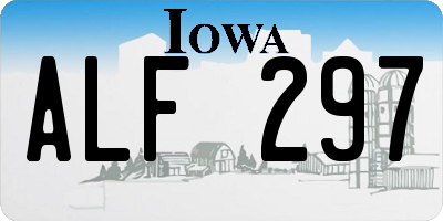 IA license plate ALF297