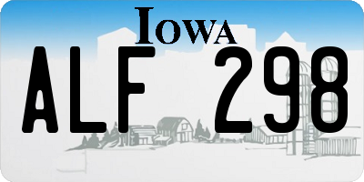 IA license plate ALF298