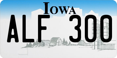 IA license plate ALF300