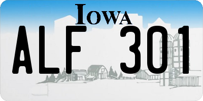 IA license plate ALF301