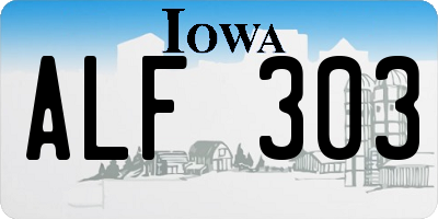 IA license plate ALF303