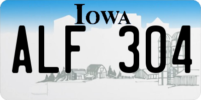 IA license plate ALF304